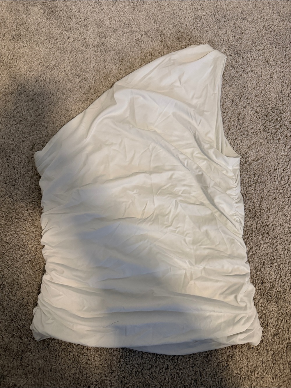 White fox One-Shoulder White Ruched Top - Picture 2 of 3